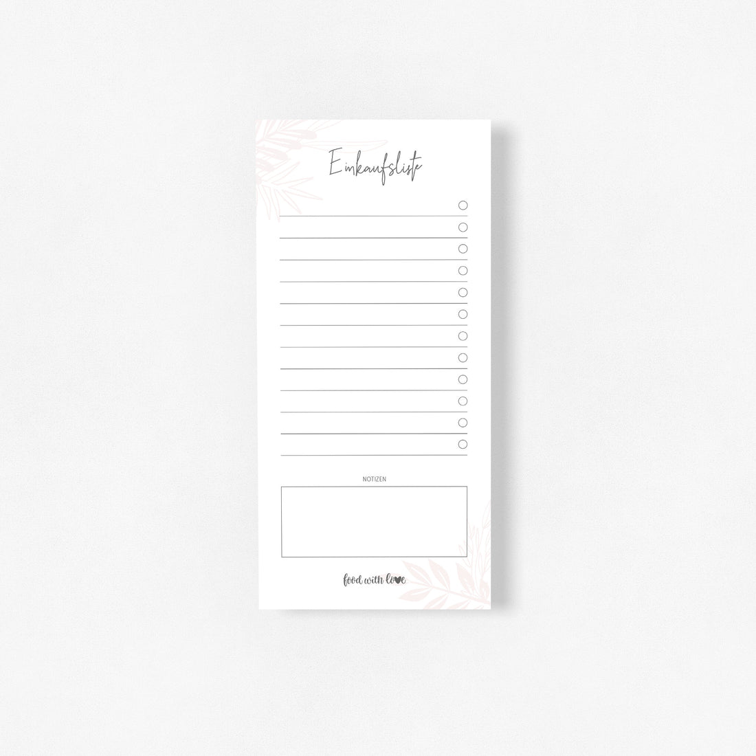 Einkaufsliste food with love | 50 Blatt